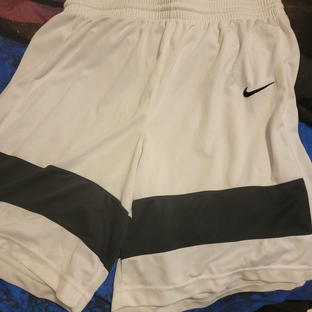 White Nike baseball shorts